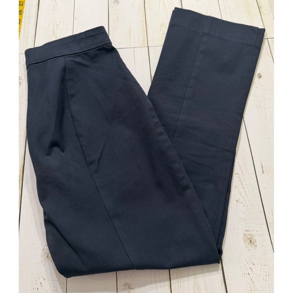 Everlane Pants - Everlane The Kick Cropped Pants Womens 0 Navy Side Zip Stretch Mid Rise